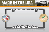 "Mountains Are Calling" v2 - Raised License Plate Frame by Wonder Plate Frames™
