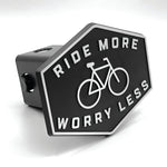 Bike Tow Hitch Plug Cover for 2" Receivers "Ride More, Worry Less" by Wonder Plate Frames™