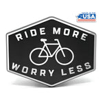 Bike Tow Hitch Plug Cover for 2" Receivers "Ride More, Worry Less" by Wonder Plate Frames™